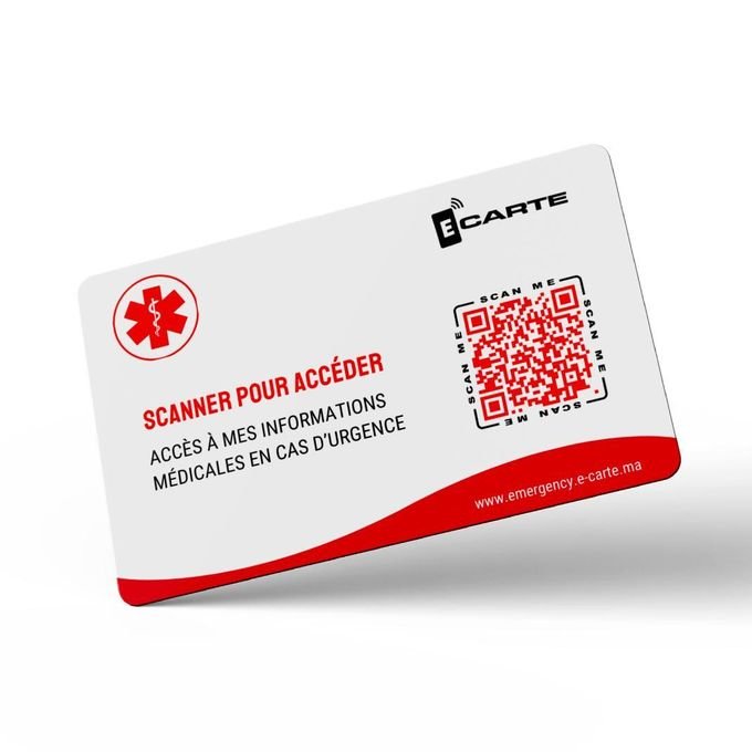 Carte médicale d’urgence QR/NFC au Maroc QR NFC